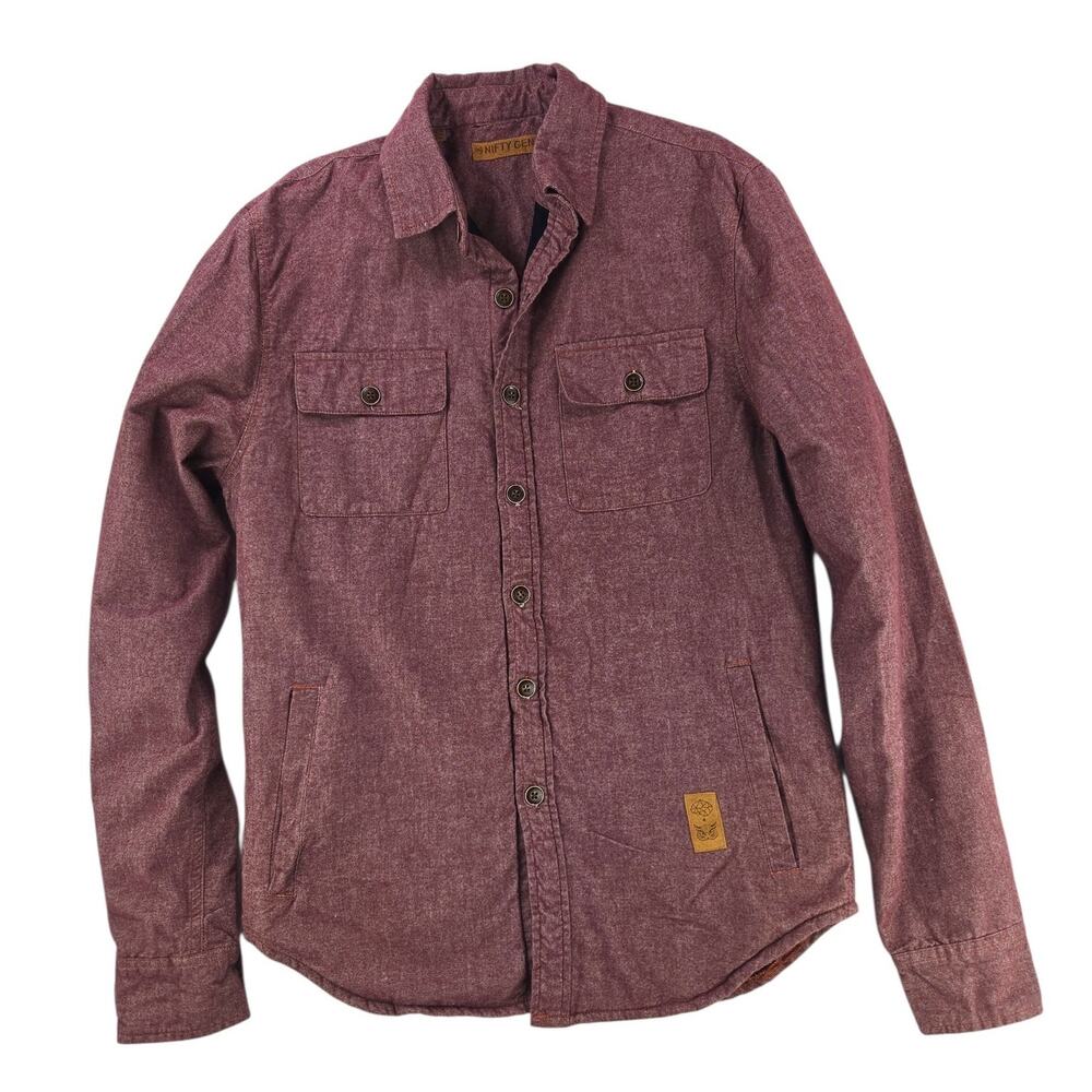 Nifty Genius | Maroon Button Up Shacket | Size XS